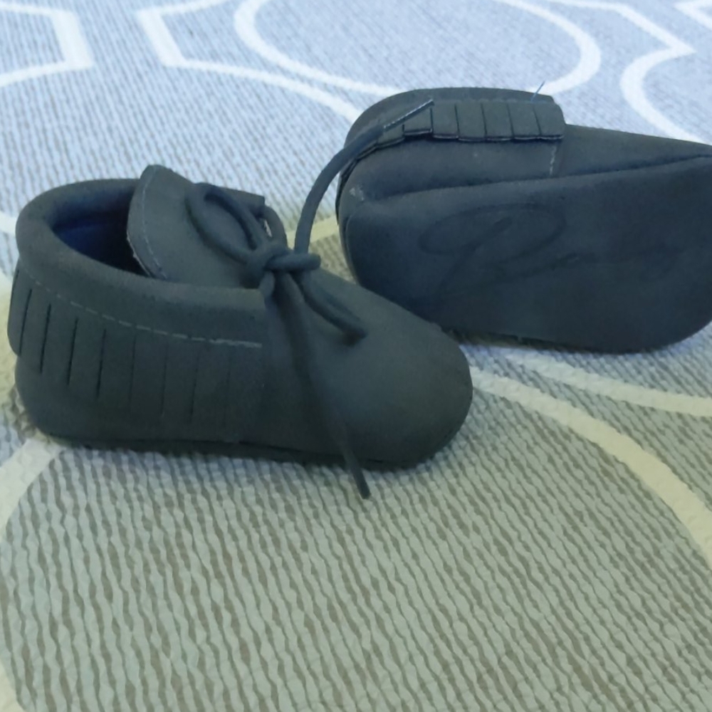 👶Navy Baby Moccasins with Fringe. NWOT